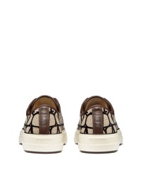 hellbeige Segeltuch niedrige Sneakers von Valentino Garavani