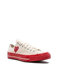 hellbeige Segeltuch niedrige Sneakers von Converse