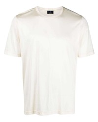 hellbeige Seide T-Shirt mit einem Rundhalsausschnitt von Barba