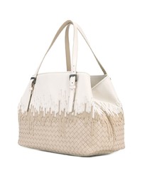 hellbeige Shopper Tasche aus Leder von Bottega Veneta