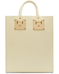 hellbeige Shopper Tasche aus Leder von Sophie Hulme