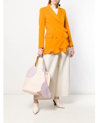 hellbeige Shopper Tasche aus Leder von Roksanda