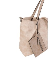 hellbeige Shopper Tasche aus Leder von EMILY & NOAH