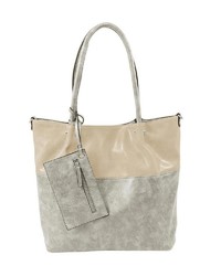 hellbeige Shopper Tasche aus Leder von EMILY & NOAH