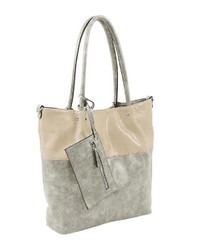 hellbeige Shopper Tasche aus Leder von EMILY & NOAH