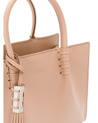 hellbeige Shopper Tasche aus Leder von Tod's