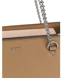 hellbeige Shopper Tasche aus Leder von DKNY