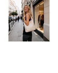 hellbeige Shopper Tasche aus Leder von MIRROSI