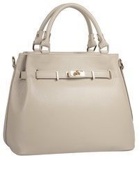hellbeige Shopper Tasche aus Leder von SAMANTHA LOOK