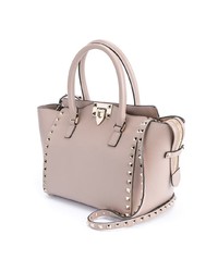 hellbeige Shopper Tasche aus Leder von Valentino