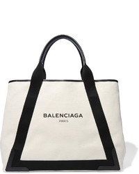 hellbeige Shopper Tasche aus Segeltuch von Balenciaga