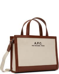 hellbeige Shopper Tasche aus Segeltuch von A.P.C.