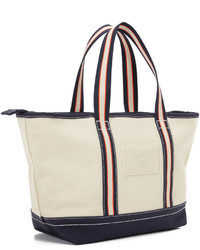 hellbeige Shopper Tasche aus Segeltuch von Tory Burch