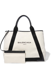 hellbeige Shopper Tasche aus Segeltuch von Balenciaga