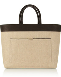 hellbeige Shopper Tasche aus Segeltuch von Victoria Beckham