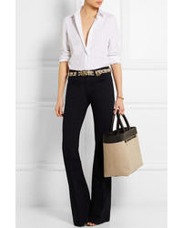 hellbeige Shopper Tasche aus Segeltuch von Victoria Beckham