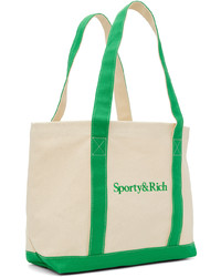 hellbeige Shopper Tasche aus Segeltuch von Sporty & Rich