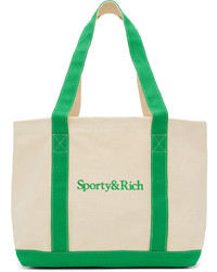 hellbeige Shopper Tasche aus Segeltuch von Sporty & Rich