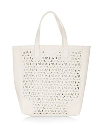 hellbeige Shopper Tasche mit Ausschnitten