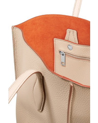 hellbeige Shopper Tasche mit Reliefmuster von Tod's