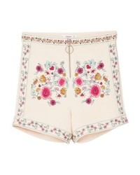 hellbeige Shorts mit Blumenmuster von Mango