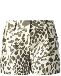 hellbeige Shorts mit Leopardenmuster von Diane von Furstenberg