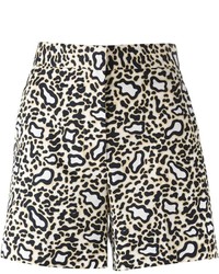 hellbeige Shorts mit Leopardenmuster von Stella McCartney