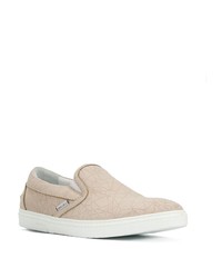 hellbeige Slip-On Sneakers aus Leder von Jimmy Choo