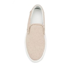 hellbeige Slip-On Sneakers aus Leder von Jimmy Choo