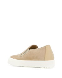 hellbeige Slip-On Sneakers aus Leder von Giuseppe Zanotti