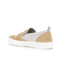 hellbeige Slip-On Sneakers aus Leder von Kolor