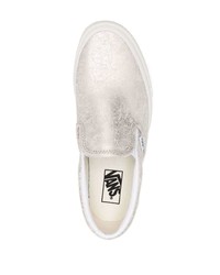hellbeige Slip-On Sneakers aus Leder von Vans