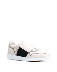 hellbeige Slip-On Sneakers aus Leder von Bottega Veneta