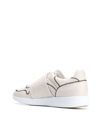 hellbeige Slip-On Sneakers aus Leder von Bottega Veneta