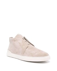 hellbeige Slip-On Sneakers aus Wildleder von Ermenegildo Zegna