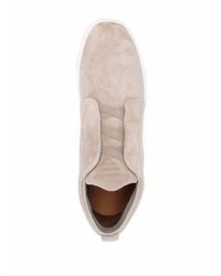 hellbeige Slip-On Sneakers aus Wildleder von Ermenegildo Zegna