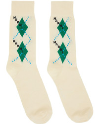 hellbeige Socken mit Argyle-Muster