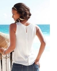 hellbeige Spitze Bluse von Buffalo