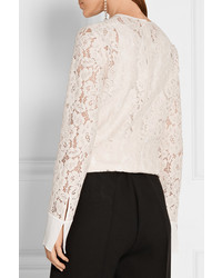 hellbeige Spitze Bluse von Lanvin