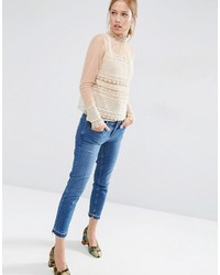 hellbeige Spitze Bluse von Asos