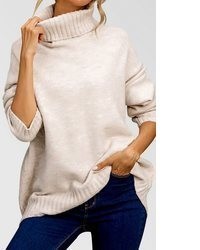 hellbeige Strick Kaschmirpullover von FS Collection