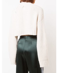 hellbeige Strick kurzer Pullover von Dion Lee