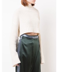 hellbeige Strick kurzer Pullover von Dion Lee