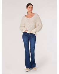 hellbeige Strick Oversize Pullover von Apricot