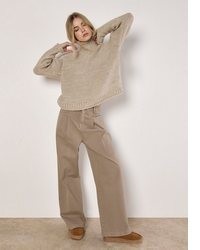 hellbeige Strick Oversize Pullover von Apricot