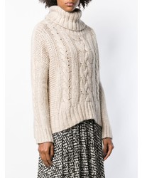 hellbeige Strick Oversize Pullover von Woolrich
