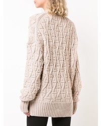 hellbeige Strick Oversize Pullover von Totême