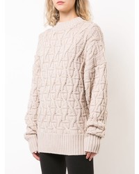 hellbeige Strick Oversize Pullover von Totême