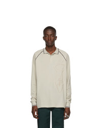 hellbeige Strick Polo Pullover