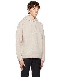 hellbeige Strick Pullover mit einem Kapuze von Solid Homme